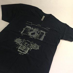 NWOT, Vintage Style Navy Camera Patent T-shirt